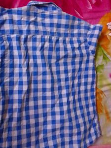 Men's Blue Checkered Casual Shirt