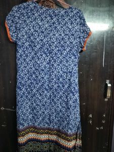 Blue Ethnic Print Kurta