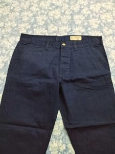 Navy Blue Straight Fit Pants