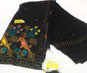 Beautiful Embroidered Black Saree