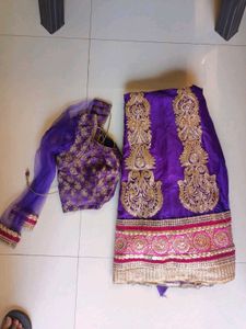 Purple Embroidered Lehenga Choli Set