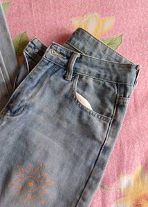 high waist light Wash Wide Leg Jeans