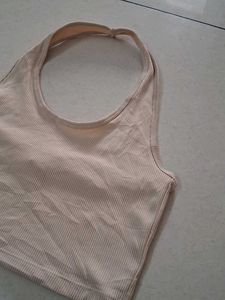 M H&amp;M Ribbed Halter Neck Crop Top