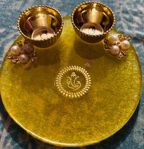Exquisite Ganesha Diya pooja thali gnesh murti com