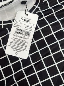 Black &amp; White Grid Print T-Shirt