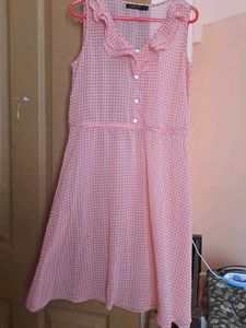 korean style checked mini frock
