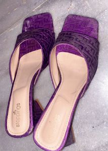 Stylish Purple Block Heels