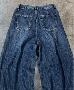 Wide Leg Blue Denim Jeans