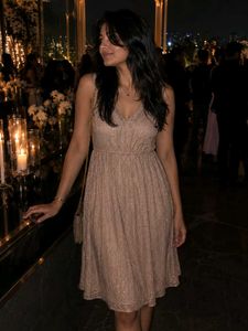 Sparkly V-Neck Party Dress