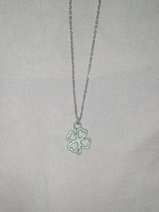 Heart Locket &amp; Clover Necklace Set