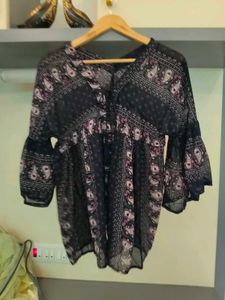 Boho Paisley Print Tunic Top
