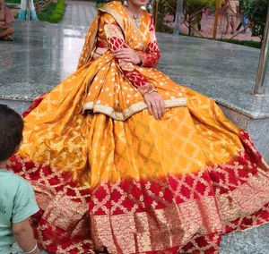 Beautiful Yellow &amp; Red Lehenga Choli