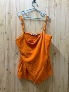 Vibrant Orange Spaghetti Strap Tank Top