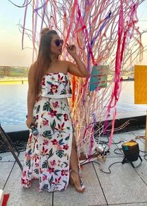 Floral Strapless Maxi Dress