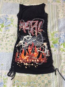 Edgy Metal Tour Lace-Up Dress