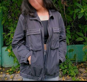 Stylish Grey Utility Jacket