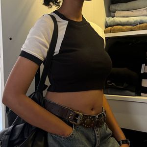 Black & White Crop Top