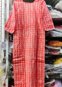 M, L, XL size Orange Printed Kurta set