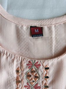 Peach Sleeveless Kurti