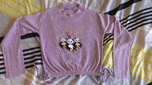 Cute Panda Embroidered Top