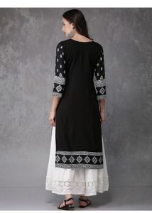 Black Printed Kurta