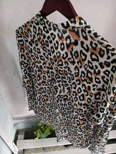 Leopard Print Button-Up Shirt