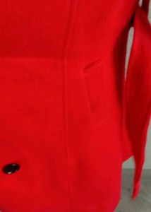Bright red overcoat