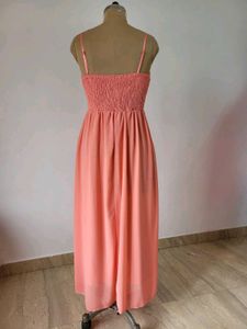 New Elegant Coral Maxi Dress