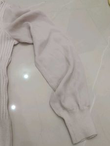 Ribbed Knit  korean Top with Sheer Sleeves