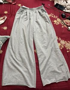 Gray Wide Leg Sweatpants