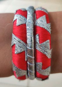 Red & Silver Designer Bangles