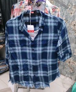 Blue Plaid Casual Shirt