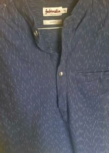 Men's Blue Printed Kurta
