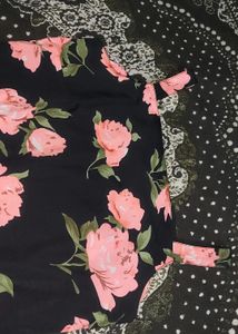 300 Coins Off .. Floral Black Dress