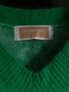 Vibrant Green Oversized Knit Sweater