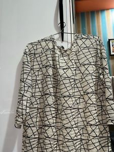 Stylish Geometric Print Open Front Jacket