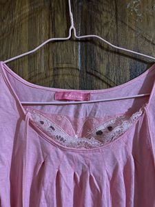 Pink lace detailed shirt