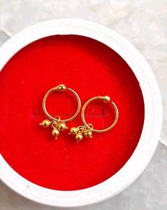 Gold Hoop Earrings with Charms