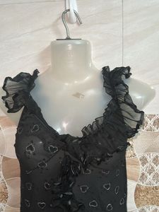 Black Ruffle Mini Dress