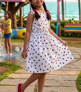 Pine Kids Cute red polka dots dress for girls