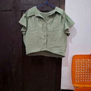 Button Up Crop Top