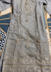 Elegant Grey Kurta Set with Dupatta