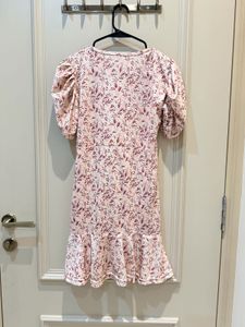 Floral Puff Sleeve Ruched Mini Dress
