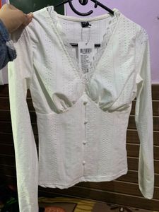 SLYCK v-neck white top