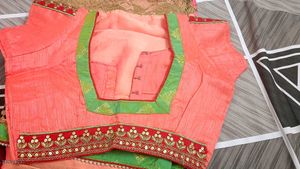 Embroidered Saree With Lace Border