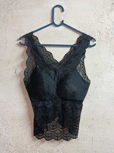 Trendy Lace Bralette Top Black 🖤