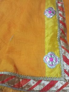 Embroidered Yellow Saree with blouse