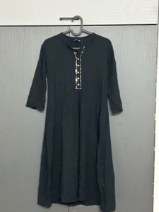 Elegant Black Kurta with Embellished Neckline