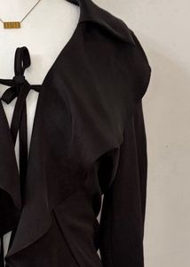 satin Chic Black Tie-Front Blouse✨