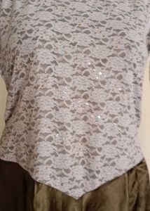 Elegant Brown &amp; Lace Party Dress